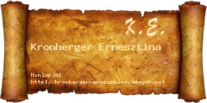 Kronberger Ernesztina névjegykártya