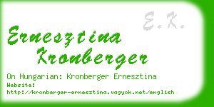 ernesztina kronberger business card